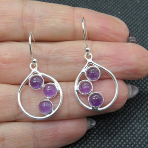 Pendientes amatista y plata