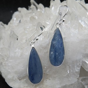 Pendientes cianita y plata