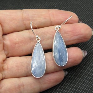 Pendientes cianita y plata