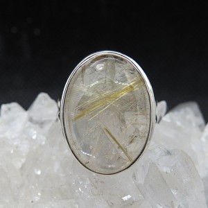 Anillo cuarzo rutilado y plata