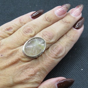 Anillo cuarzo rutilado y plata
