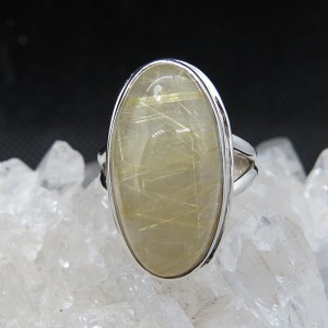 Anillo cuarzo rutilado y plata