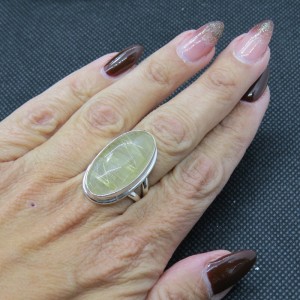 Anillo cuarzo rutilado y plata