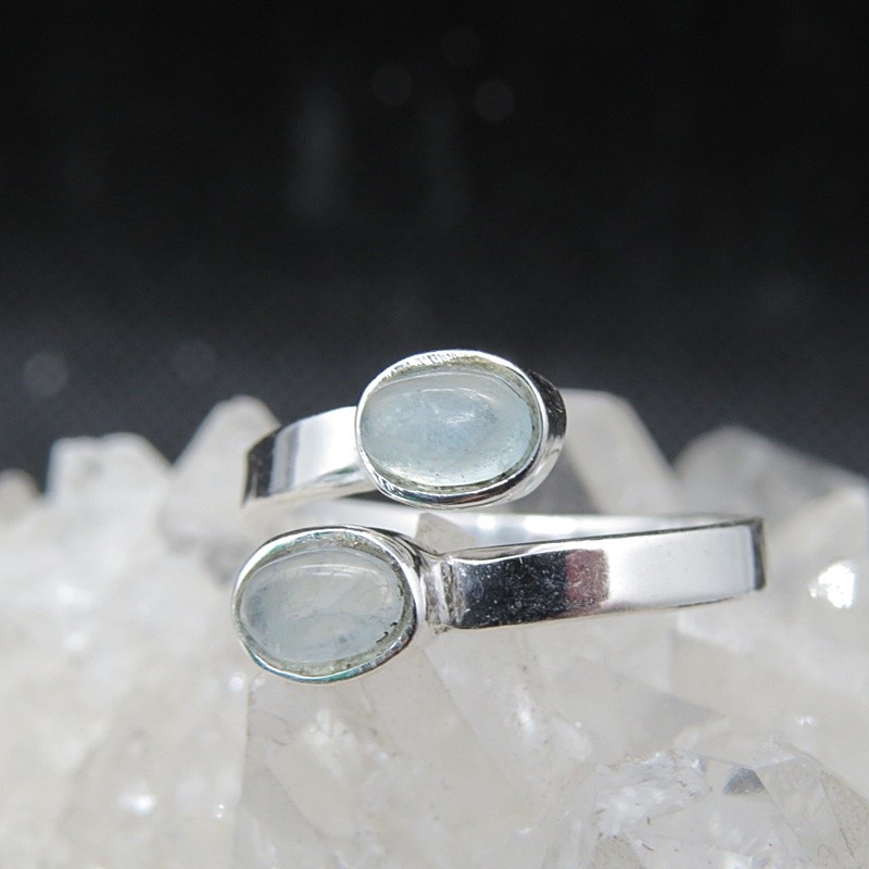 Anillo aguamarina y plata
