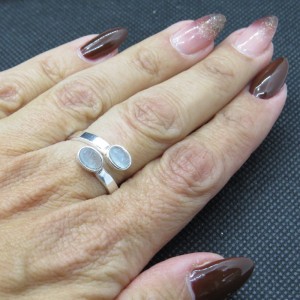 Anillo aguamarina y plata