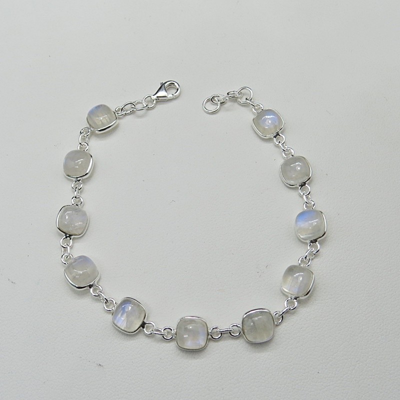 Pulsera joyería en plata piedra luna