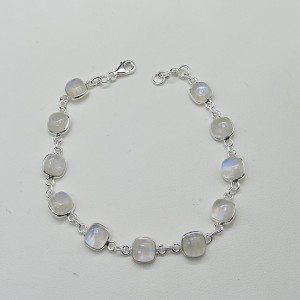 Pulsera joyería en plata piedra luna