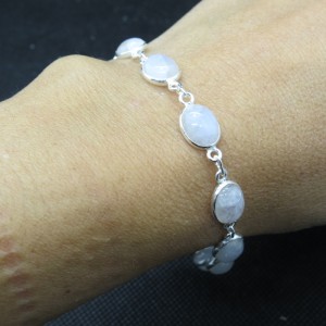 Pulsera joyería en plata piedra luna