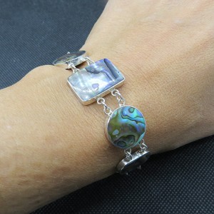 Pulsera joyería en plata abalón
