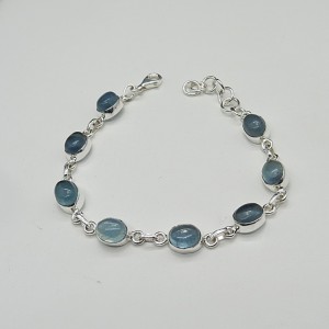 Pulsera joyería en plata de aguamarina