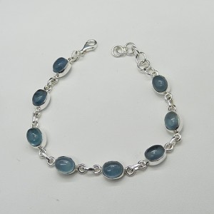 Pulsera joyería en plata de aguamarina