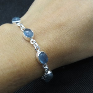 Pulsera joyería en plata de aguamarina