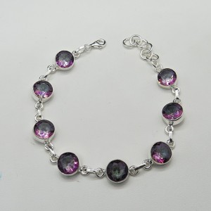 Pulsera joyería en plata topacio místico