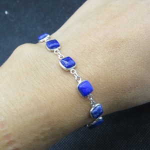 Pulsera joyería en plata lapislázuli y plata
