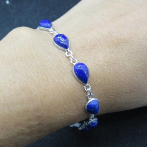 Pulsera joyería en plata lapislázuli y plata
