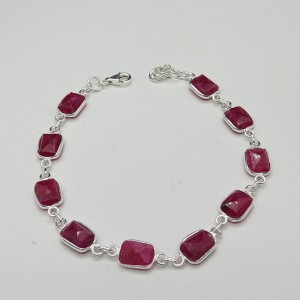 Pulsera joyería en plata de rubí