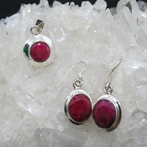Conjunto rubí y plata