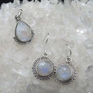 Conjunto piedra luna y plata