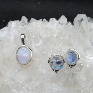 Conjunto piedra luna y plata