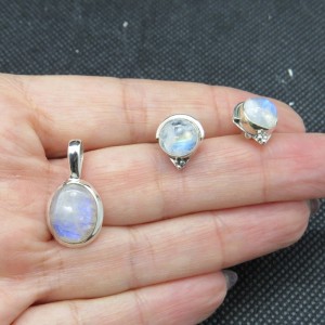 Conjunto piedra luna y plata