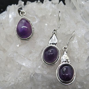 Conjunto amatista y plata