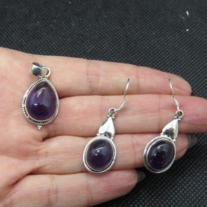 Conjunto amatista y plata