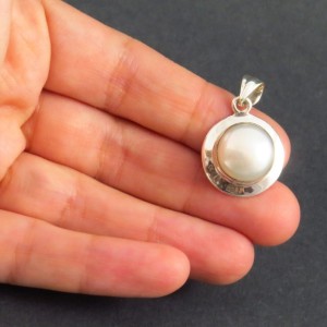 Colgante perla y plata