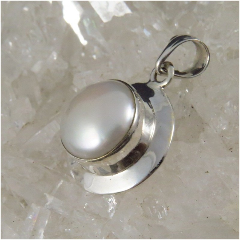 Colgante perla y plata