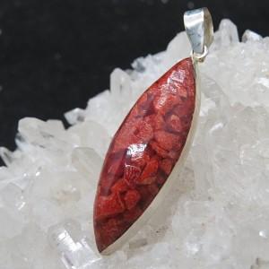 Colgante coral y plata