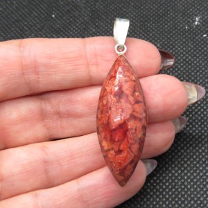 Colgante coral y plata