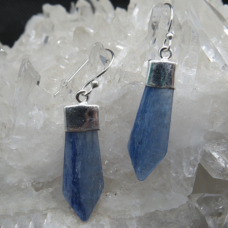 Pendientes cianita y plata