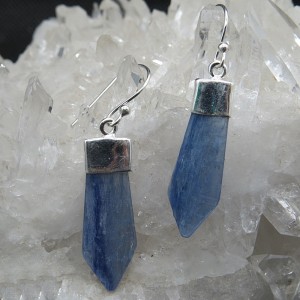 Pendientes cianita y plata