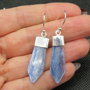 Pendientes cianita y plata