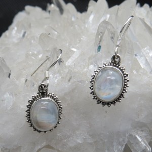 Pendientes piedra luna y plata