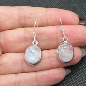 Pendientes piedra luna y plata