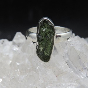 Anillo Moldavita y plata