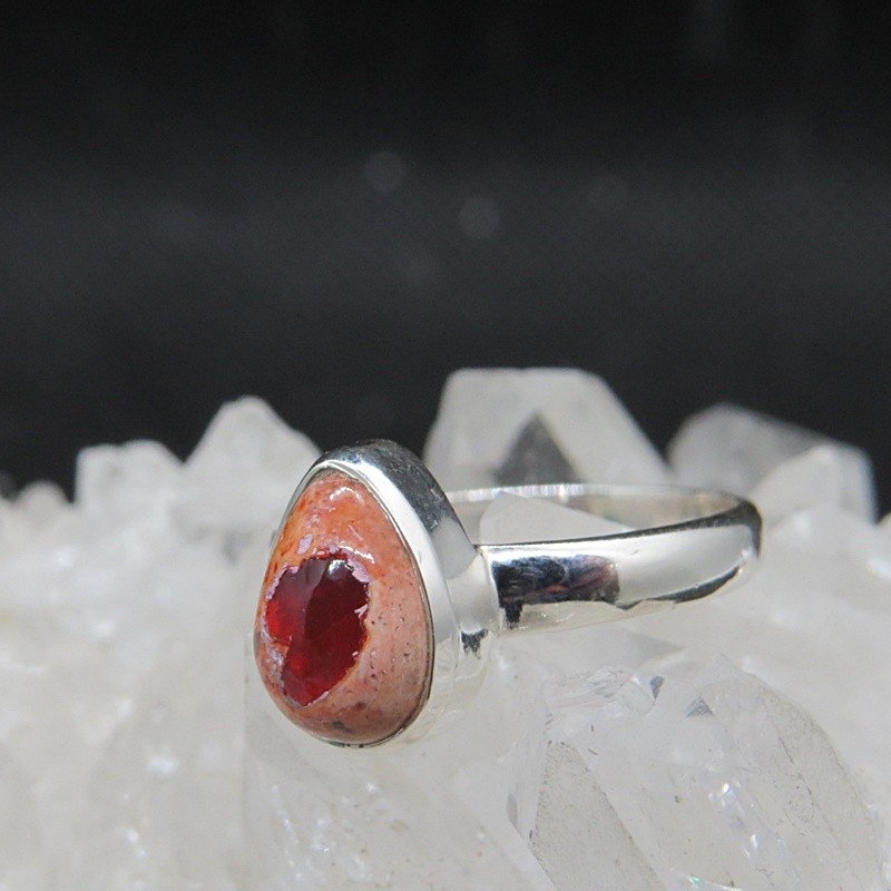 Anillo ópalo de fuego y plata