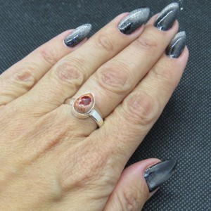 Anillo ópalo de fuego y plata