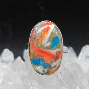 Anillo nácar y turquesa cobre y plata