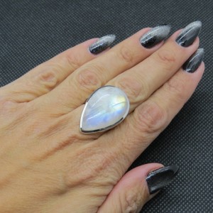 Anillo piedra luna y plata