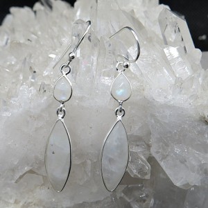 Pendientes piedra luna y plata