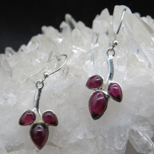 Pendientes granate y plata