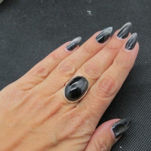 Anillo Black Star y plata 925 mm