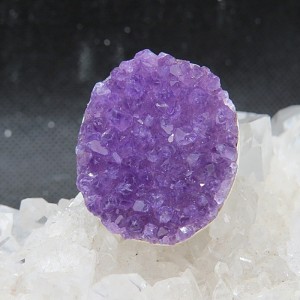 Anillo Drusa de amatista y plata