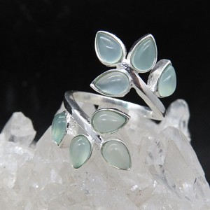 Anillo aguamarina y plata