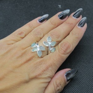 Anillo aguamarina y plata