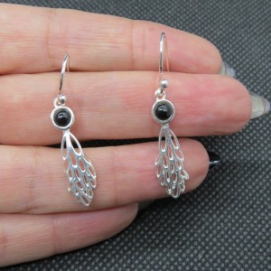 Pendientes ónix y plata