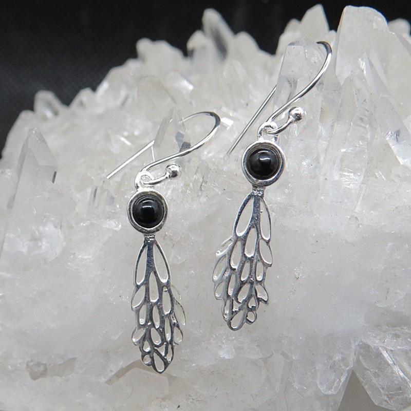 Pendientes ónix y plata