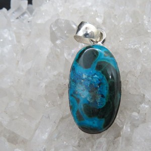 Colgante Crisocola con malaquita y plata