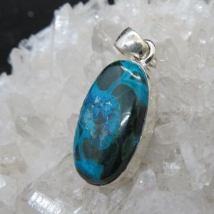 Colgante Crisocola con malaquita y plata